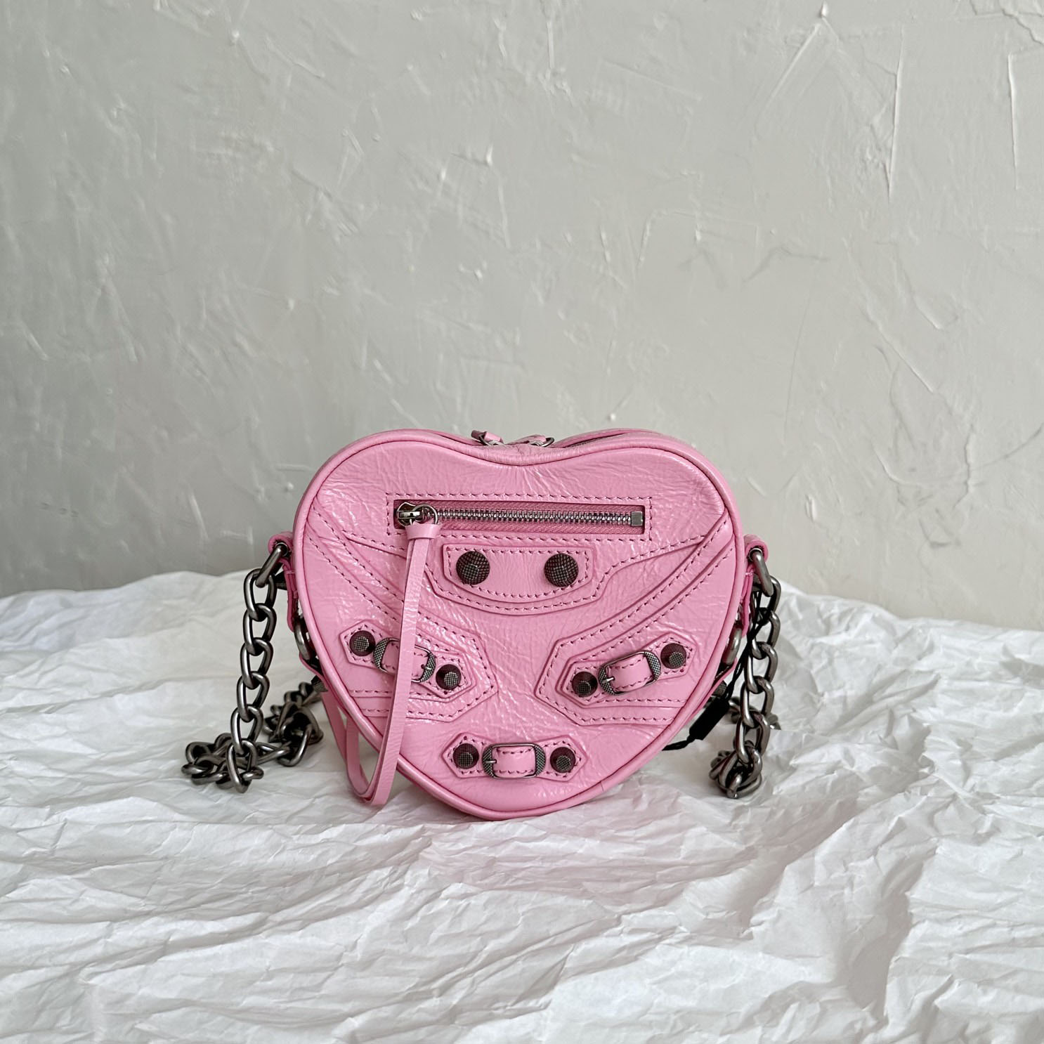 Balenciaga Le Cagole Heart Mini Bag In Pink  (16-12.7-4.5cm) - EUR FASHION