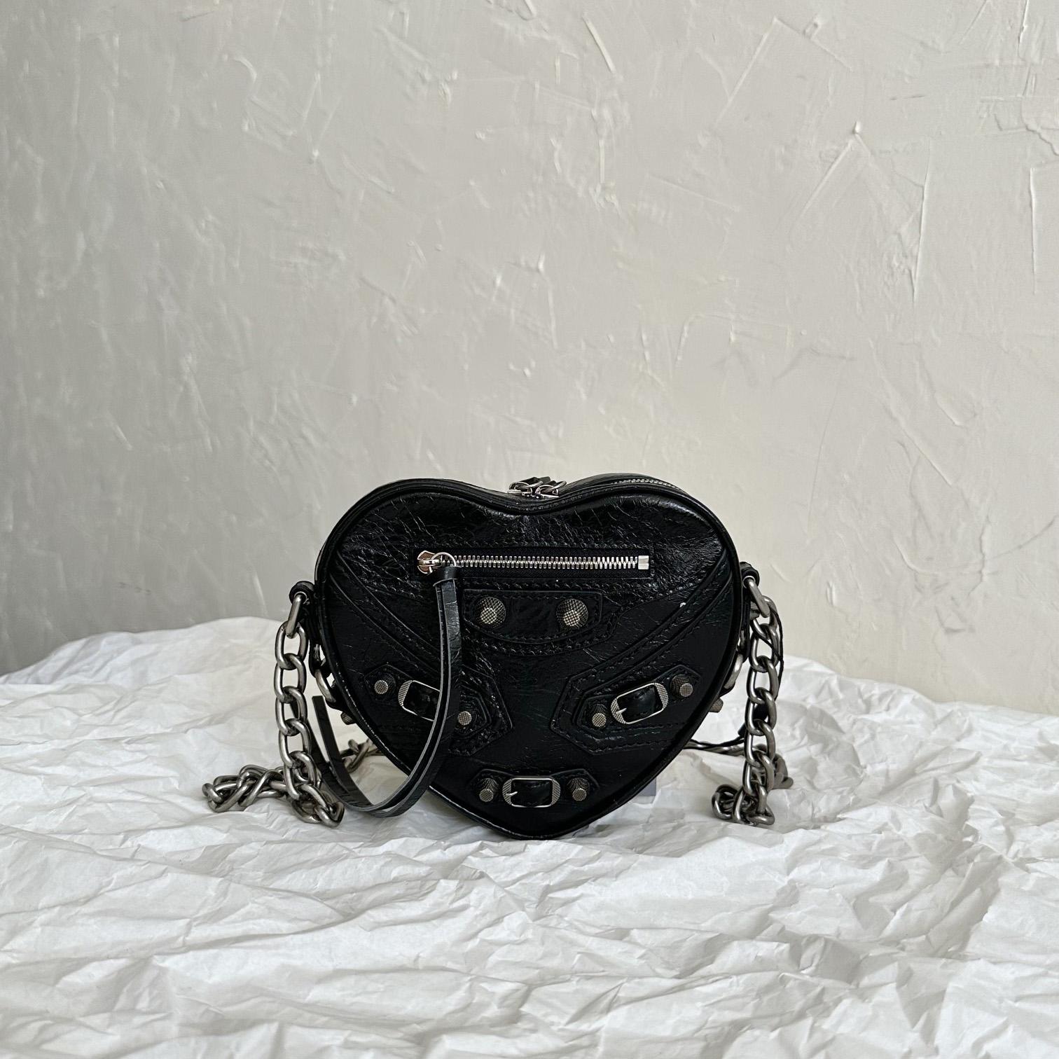 Balenciaga Le Cagole Heart Mini Bag In Black(16-12.7-4.5cm) - EUR FASHION