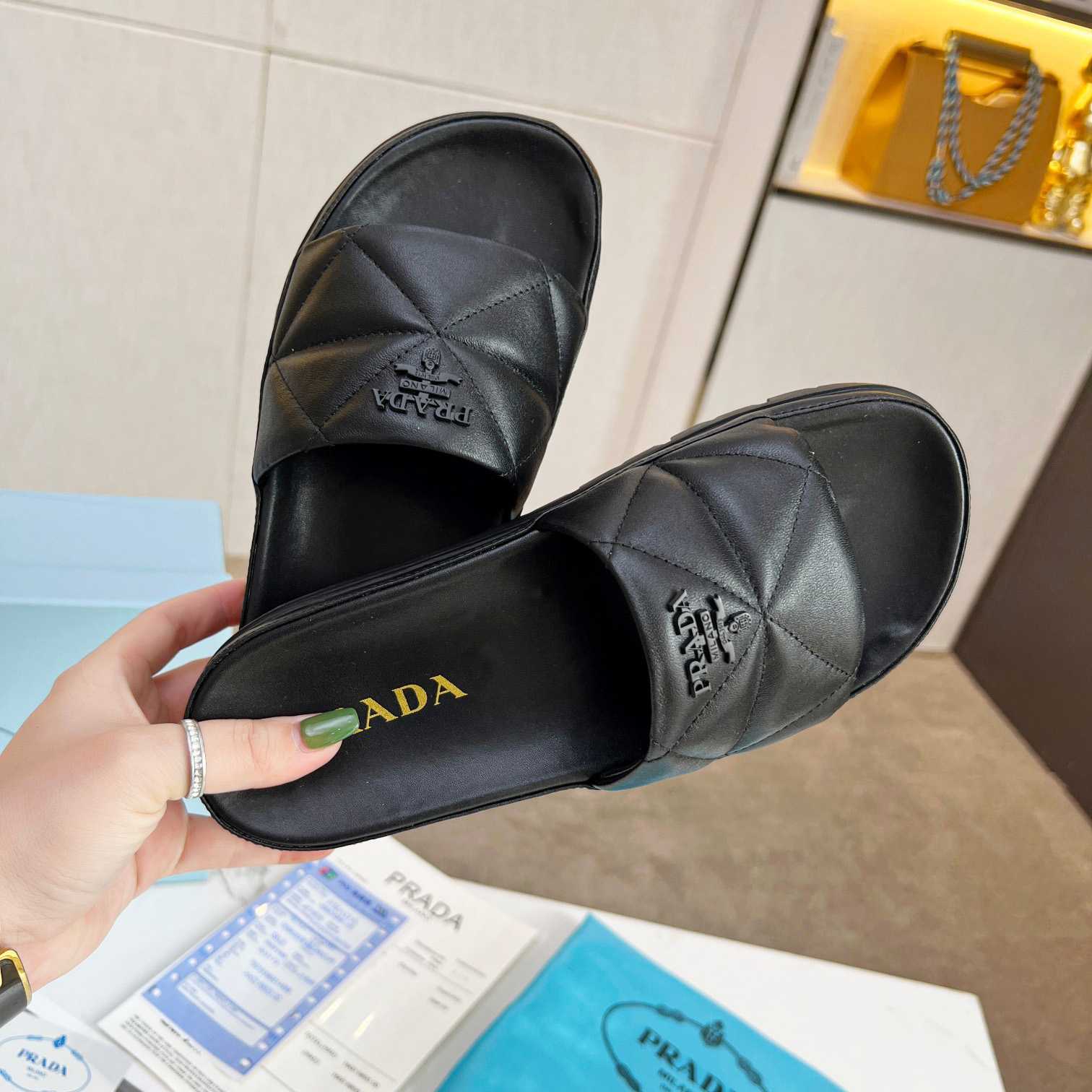 Prada Quilted Nappa Leather Slides - EUR FASHION