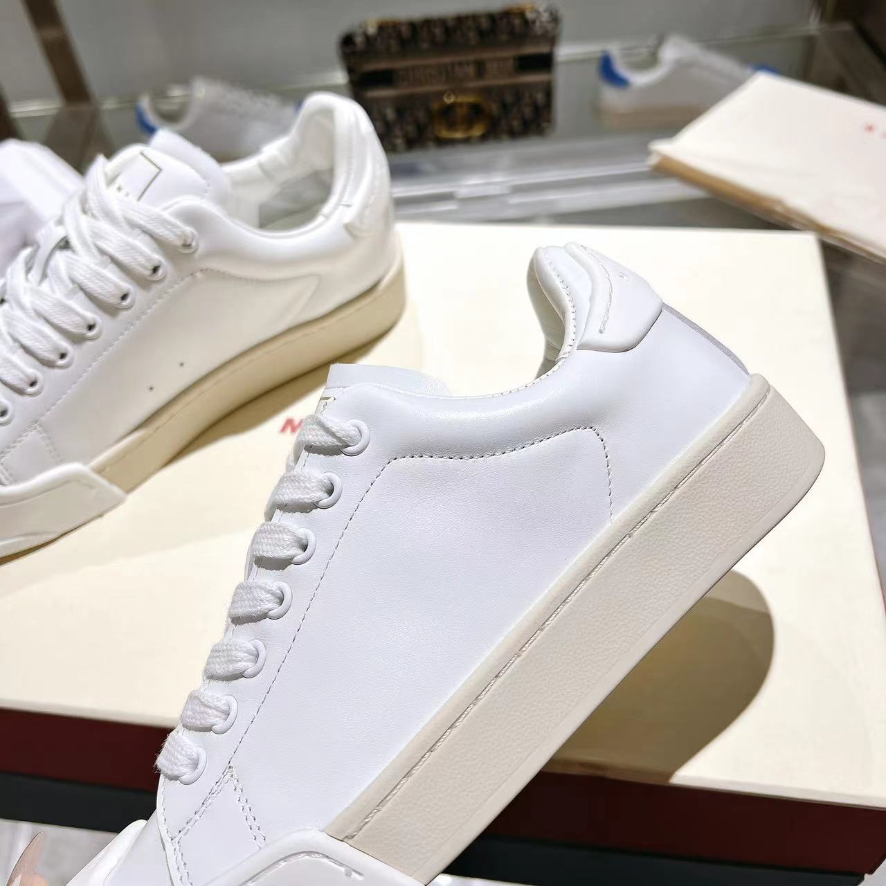 Marni Dada Bumper Sneaker In White Leather - EUR FASHION