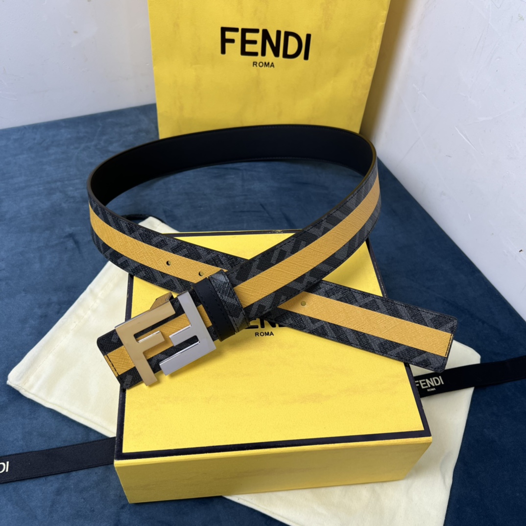 Fendi Reversible Black Leather Belt  - EUR FASHION