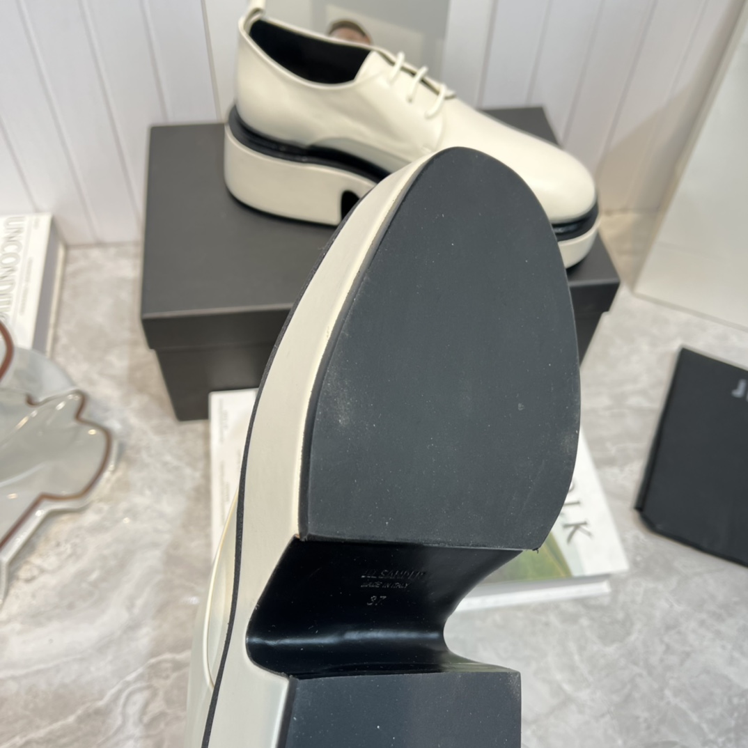 JIl Sander White Wedge Lace-Ups - EUR FASHION