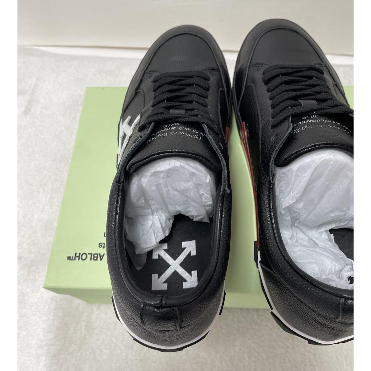 Off White Black Canvas Vulcanized Low Sneakers - EUR FASHION