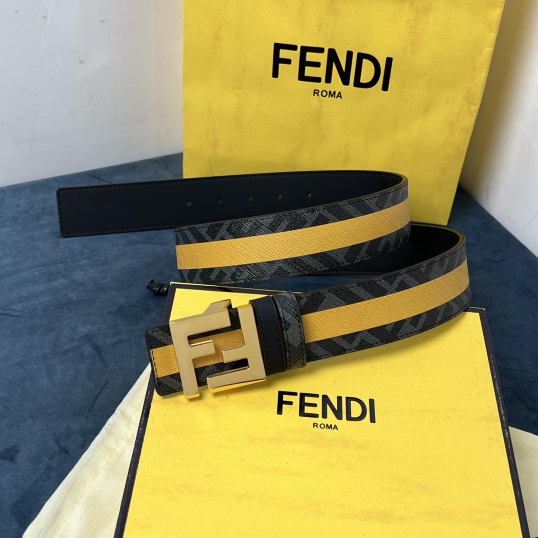 Fendi Reversible Black Leather Belt  - EUR FASHION