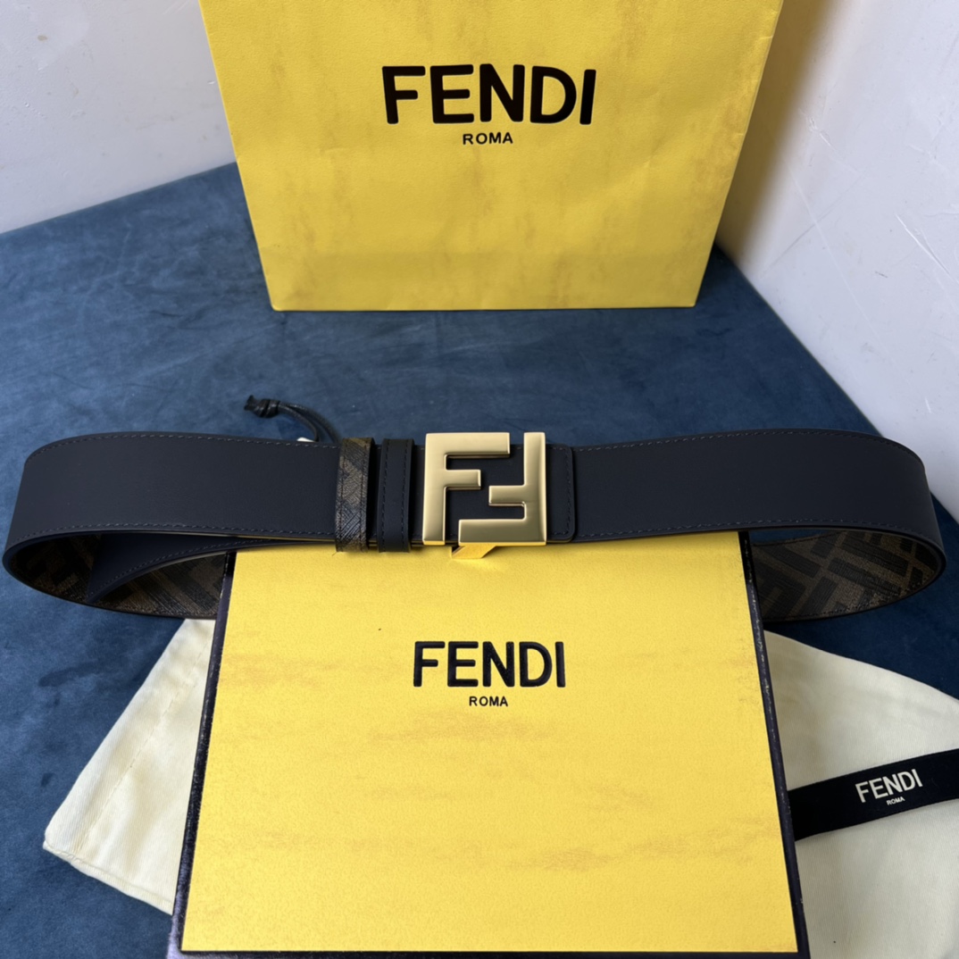 Fendi Reversible Black Leather Belt  - EUR FASHION