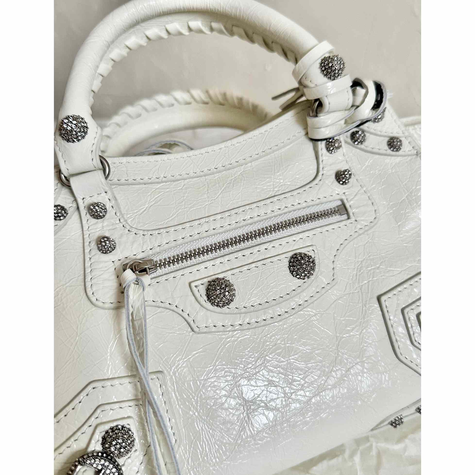 Balenciaga Women's Neo Cagole XS White Cross Body Bag(26×17.8×11.4cm) - EUR FASHION