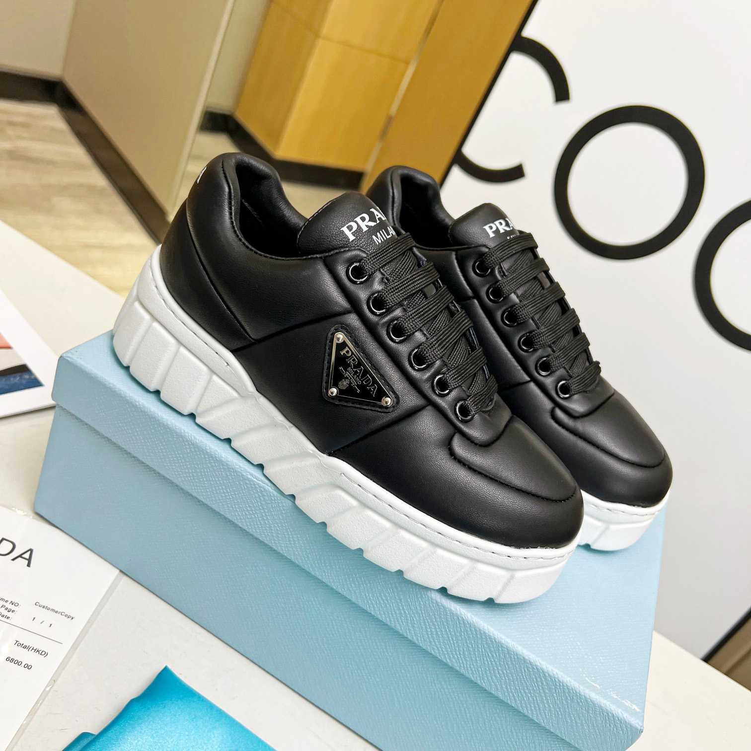 Prada Padded Nappa Leather Sneakers - EUR FASHION