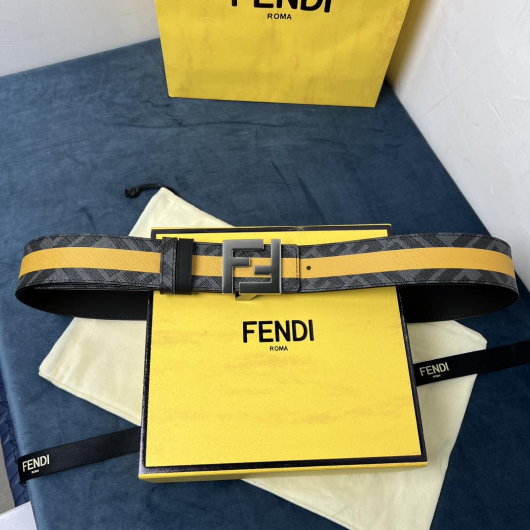 Fendi Reversible Black Leather Belt  - EUR FASHION