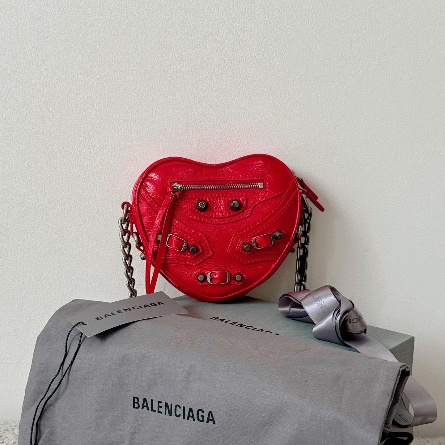 Balenciaga Le Cagole Heart Mini Bag In Red (16-12.7-4.5cm) - EUR FASHION