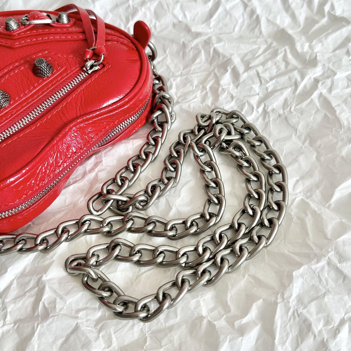 Balenciaga Le Cagole Heart Mini Bag In Red (16-12.7-4.5cm) - EUR FASHION