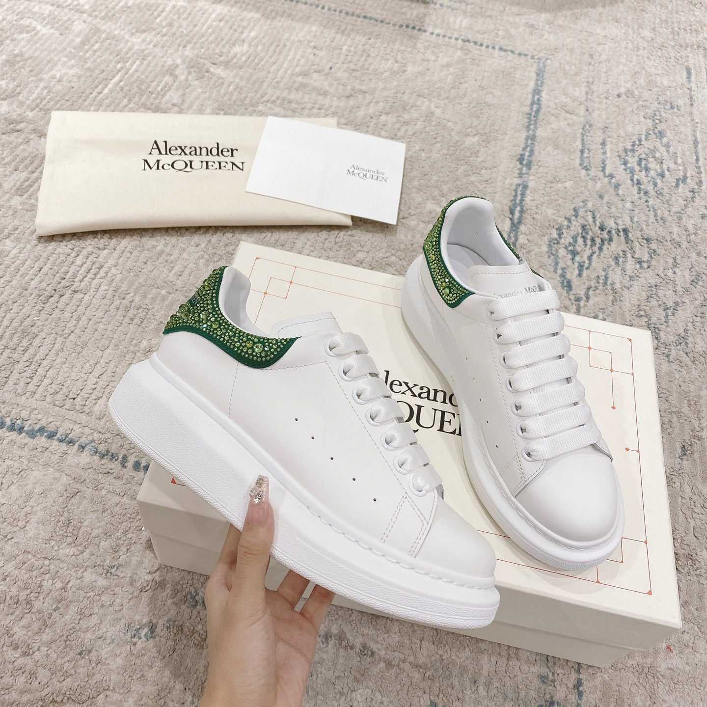 Alexander Mqueen Oversized Sneaker in White/Acid Green - EUR FASHION