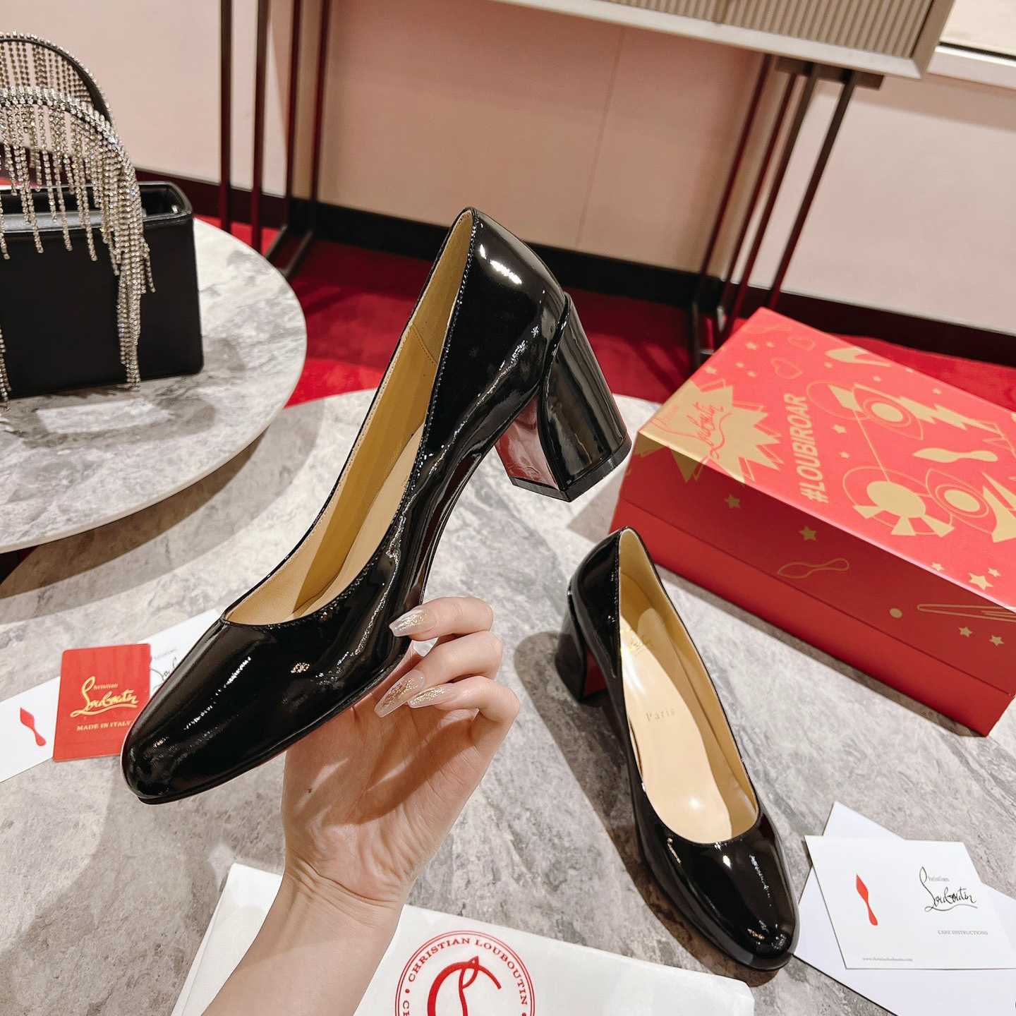 Christian Louboutin Simple 55 Patent Leather Pumps - EUR FASHION