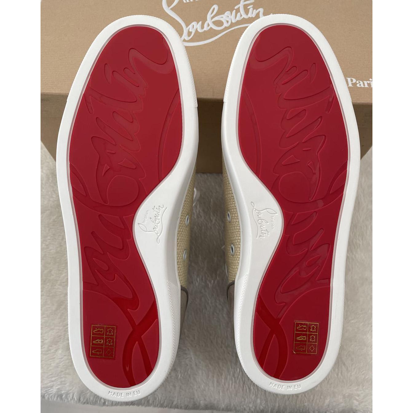 Christian Louboutin Rantulow Red Sole Leather Low-Top Sneakers  - EUR FASHION