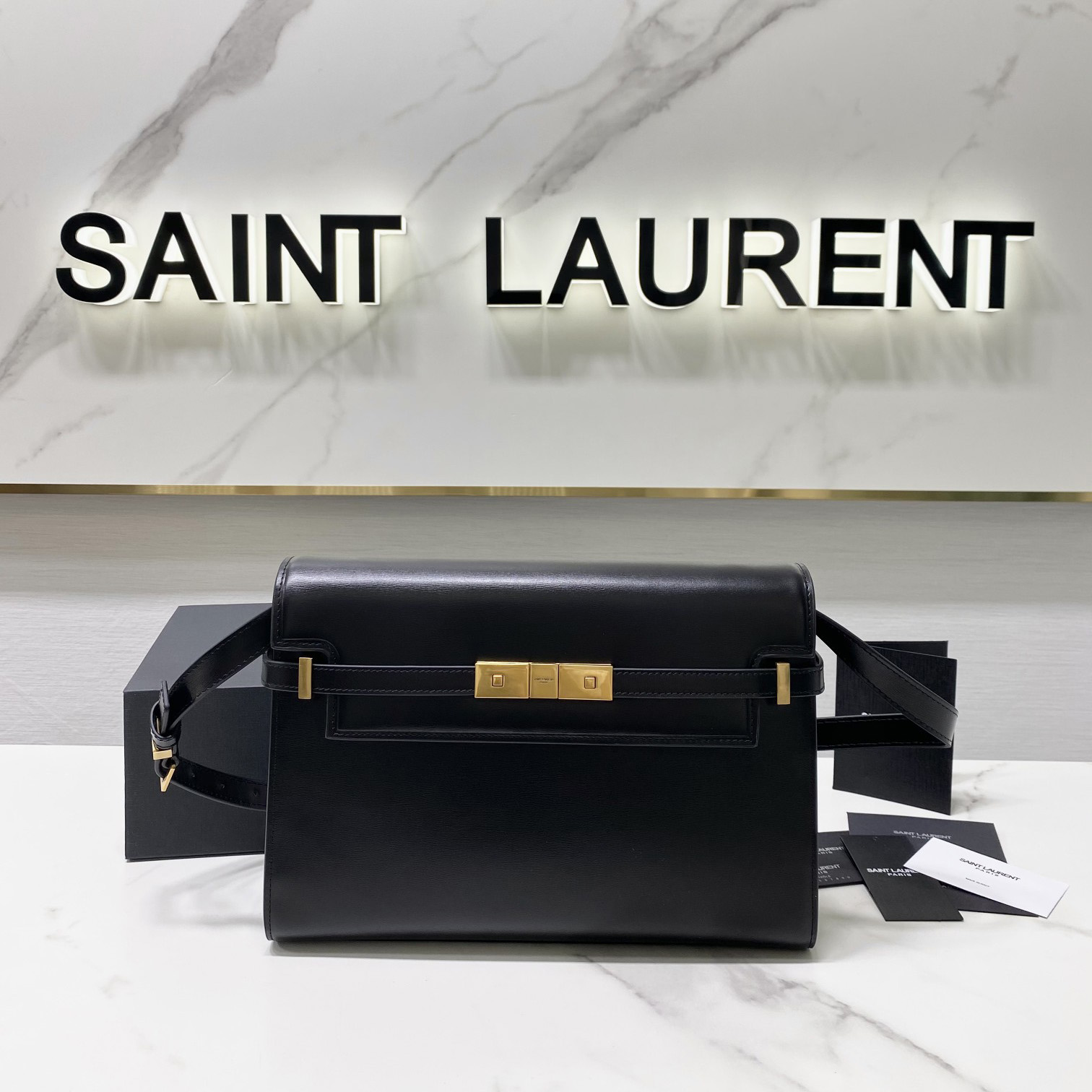 Saint Laurent Manhattan Shoulder Bag In Box Saint Laurent Leather - EUR FASHION