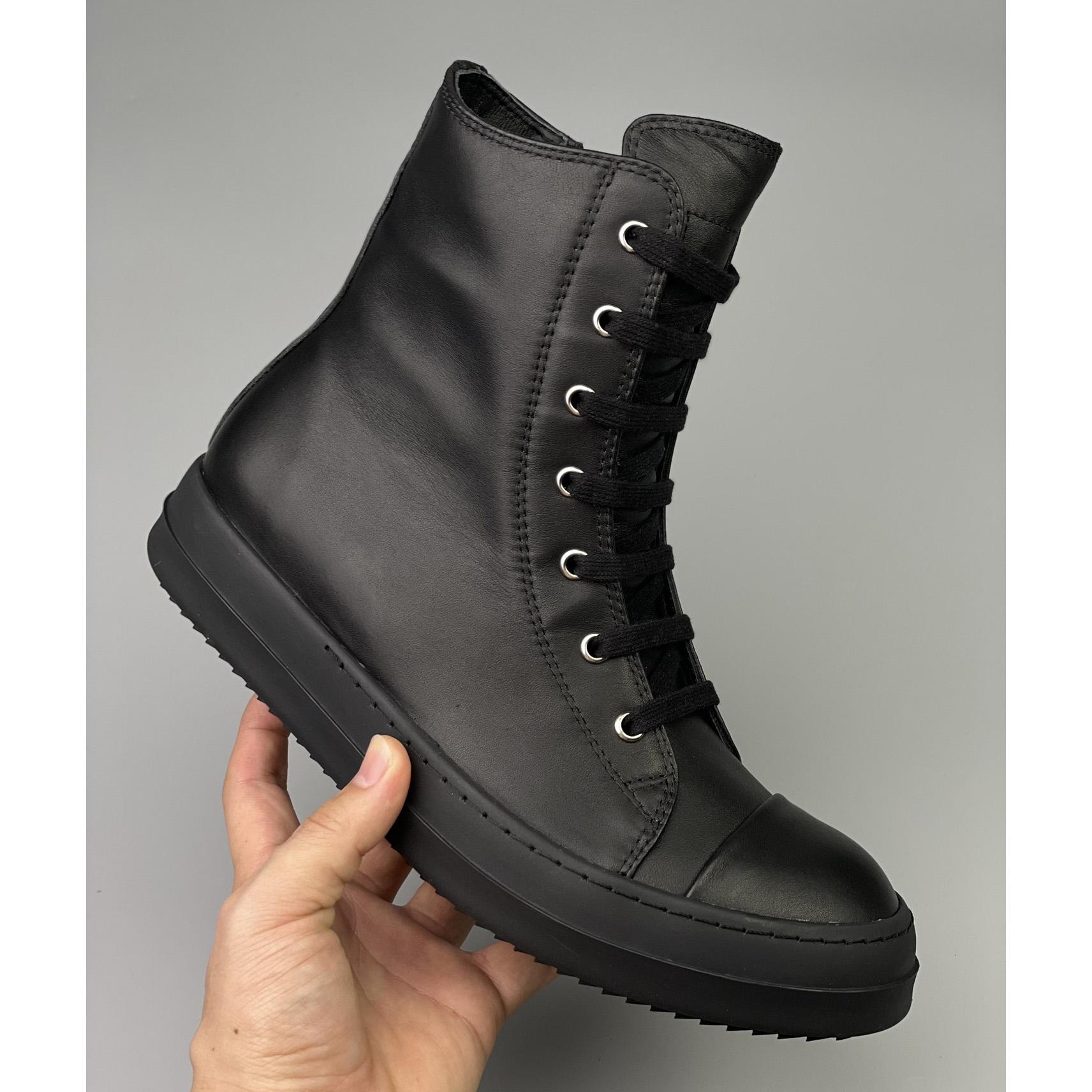 Rick Owens  Leather High Top Sneakers - EUR FASHION