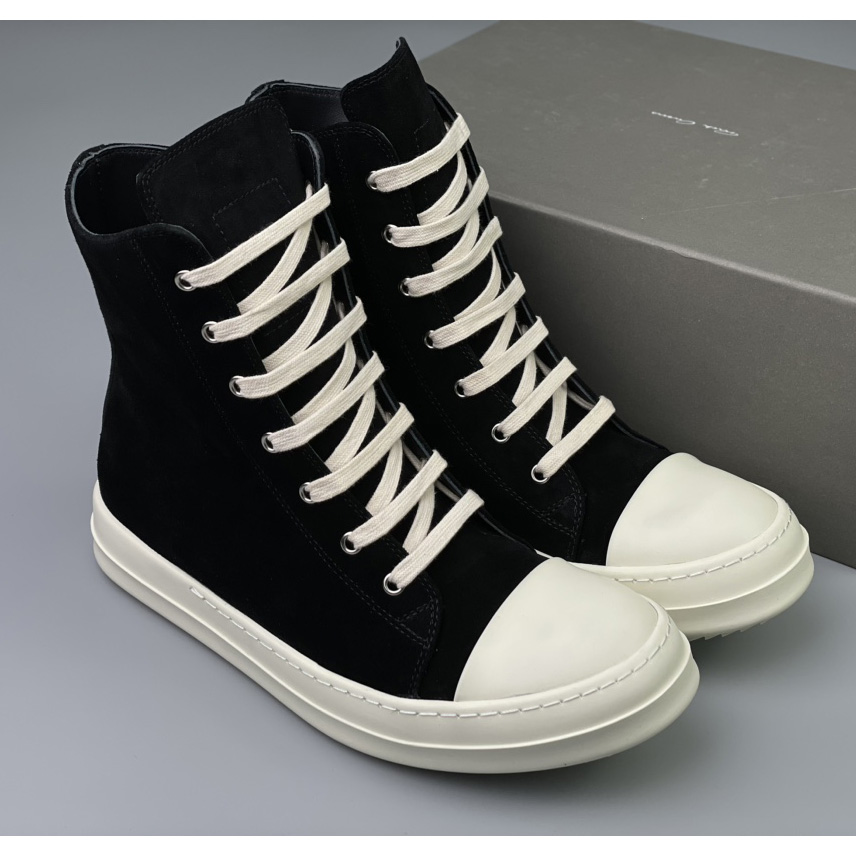 Rick Owens  Leather High Top Sneakers - EUR FASHION