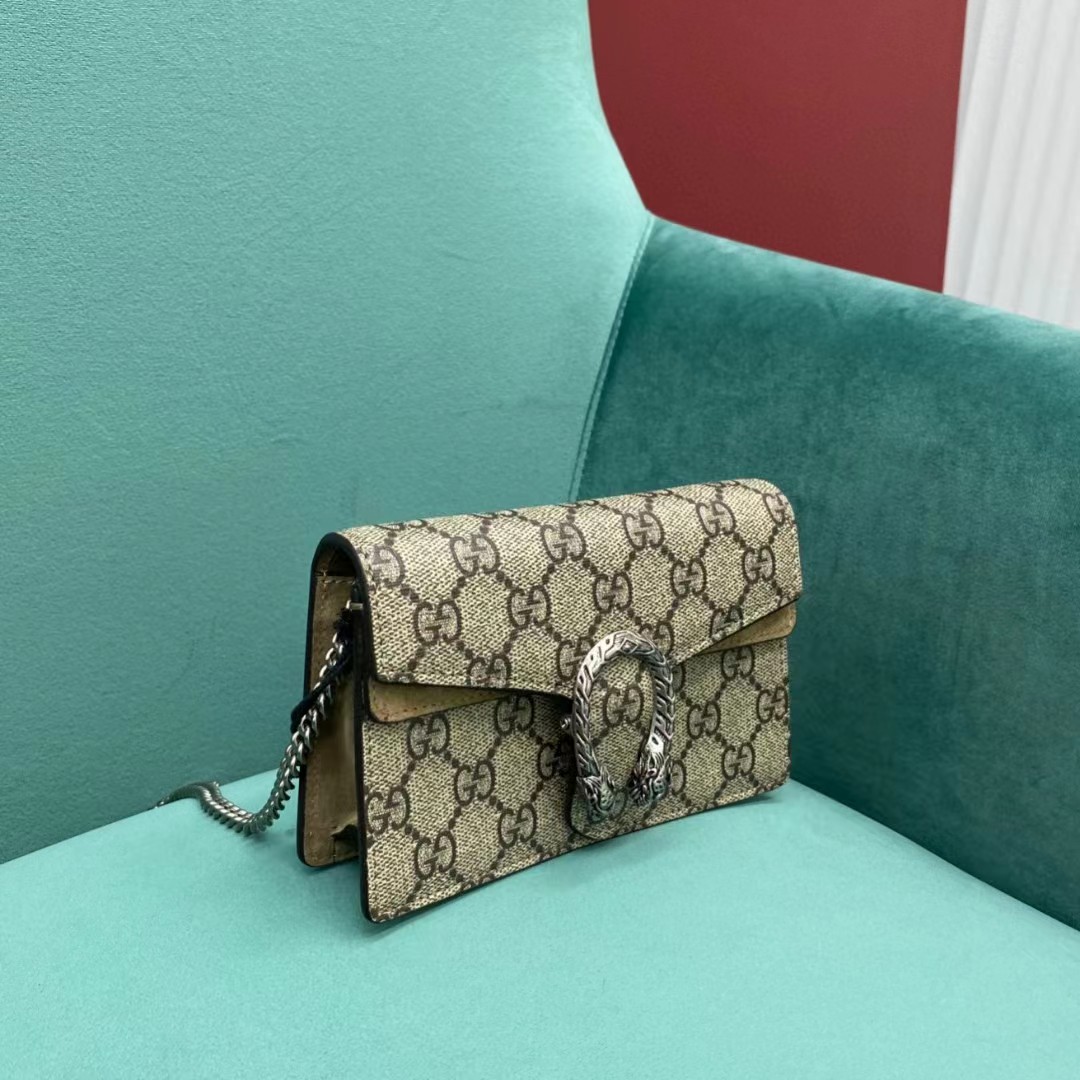 Gucci Dionysus GG Supreme Super Mini Bag(16.5-10-4cm)   476432 - EUR FASHION