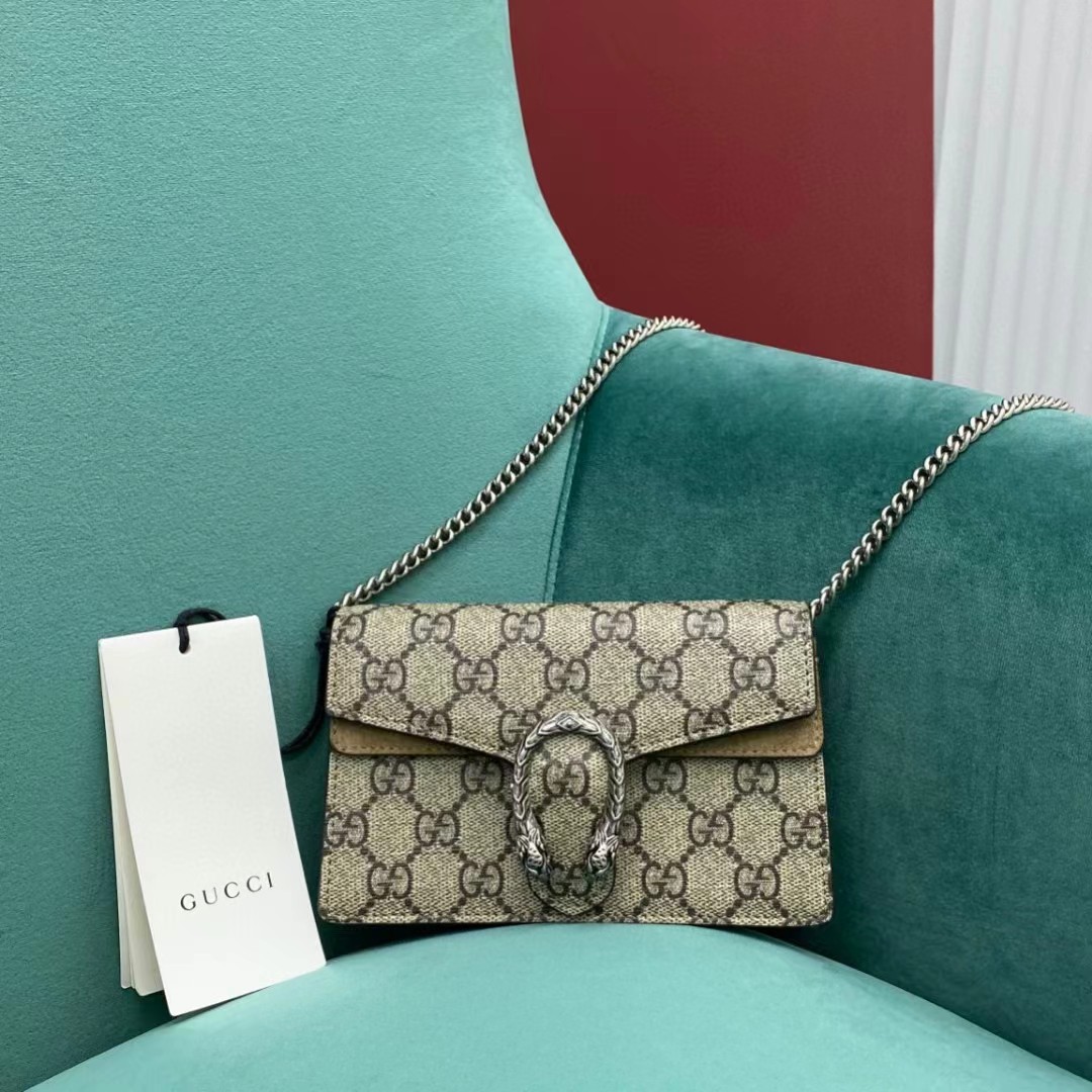 Gucci Dionysus GG Supreme Super Mini Bag(16.5-10-4cm)   476432 - EUR FASHION