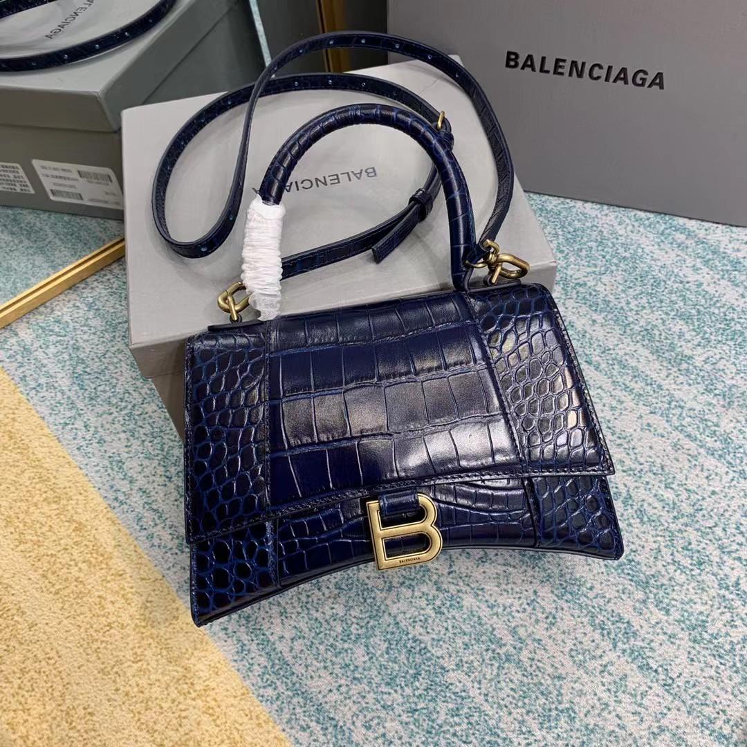 Balenciaga Small Hourglass Crocodile Effect Bag(23-15-10cm) - EUR FASHION