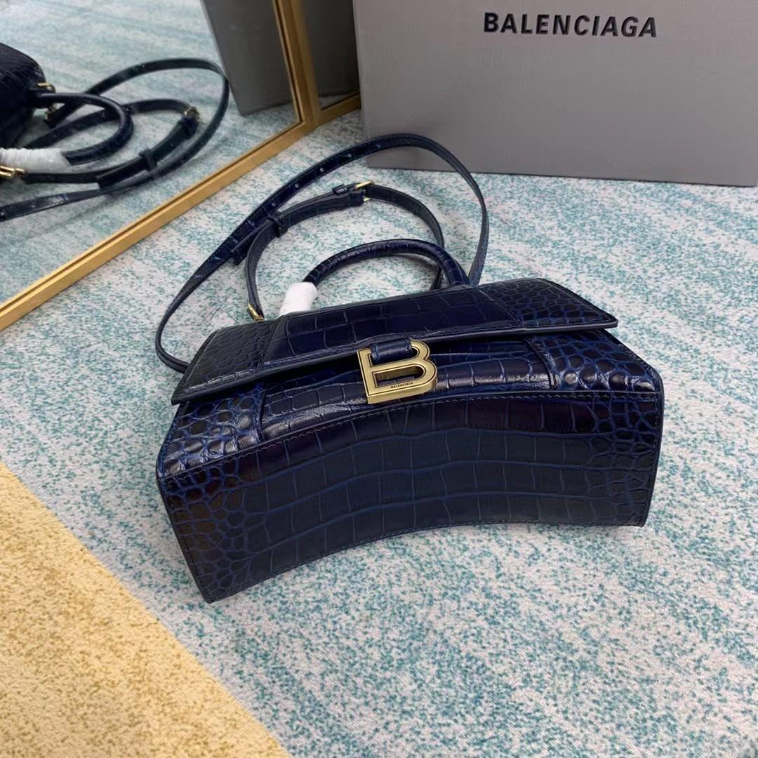 Balenciaga Small Hourglass Crocodile Effect Bag(23-15-10cm) - EUR FASHION