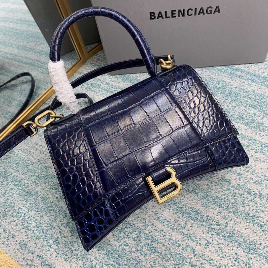 Balenciaga Small Hourglass Crocodile Effect Bag(23-15-10cm) - EUR FASHION