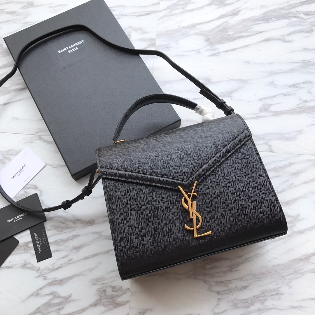 Saint Laurent Cassandra MIni Top Handle Bag In Grain De Poudre Embossed Leather - EUR FASHION