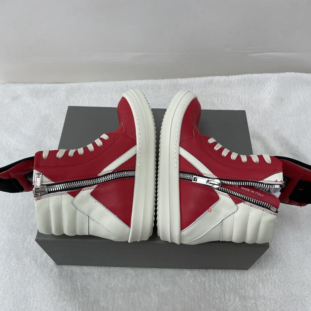 Rick Owens Red Geobasket High-Top Sneakers - EUR FASHION