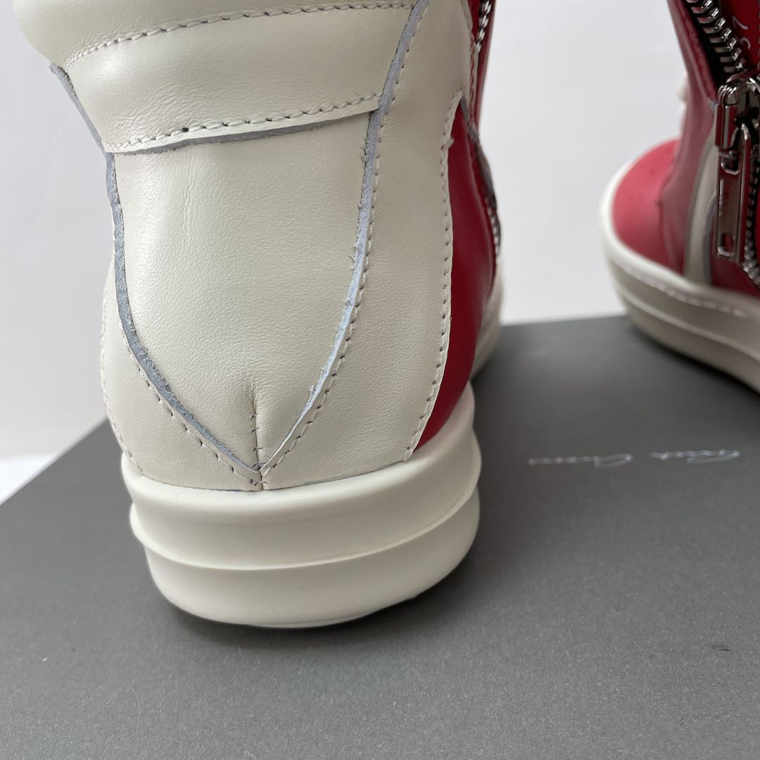 Rick Owens Red Geobasket High-Top Sneakers - EUR FASHION