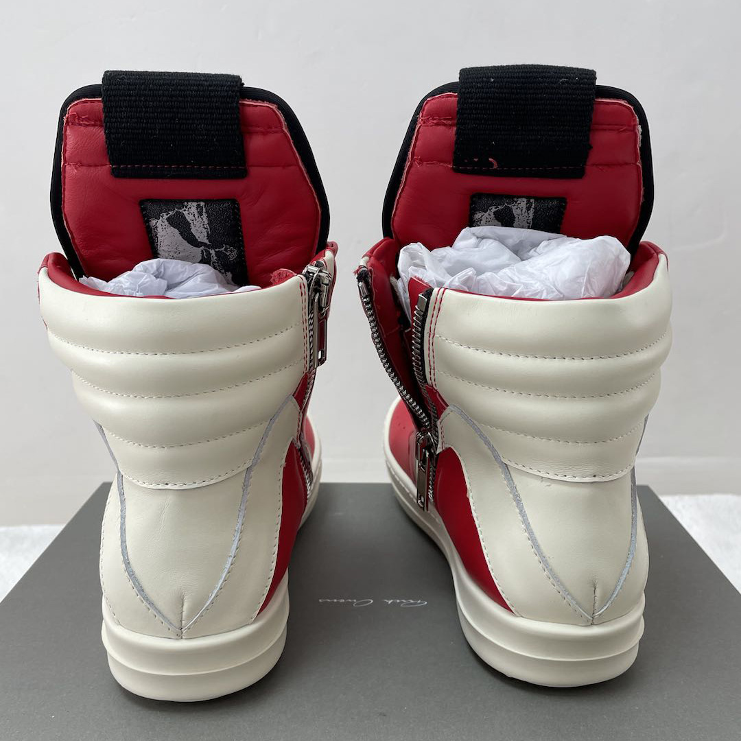 Rick Owens Red Geobasket High-Top Sneakers - EUR FASHION