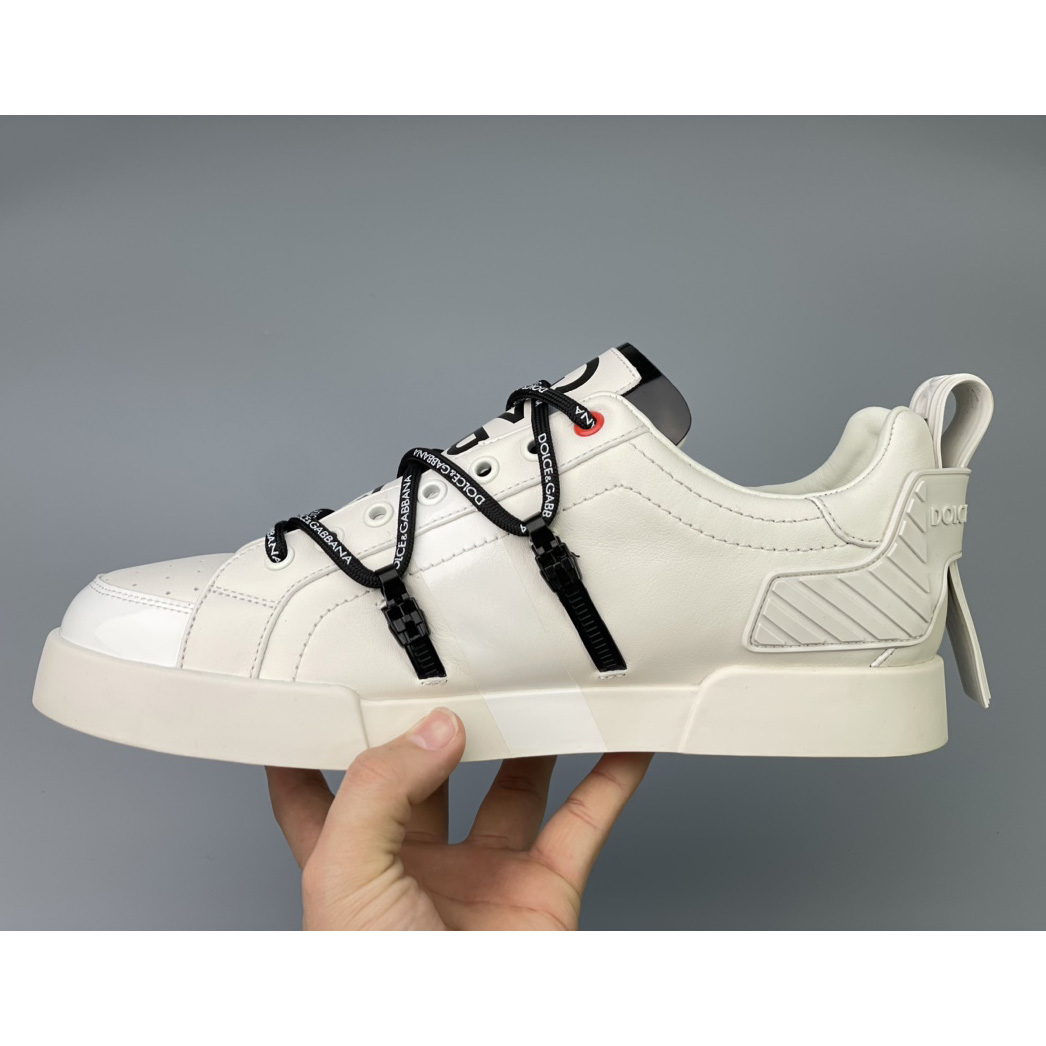 Dolce & Gabbana Portofino Sneakers In Calfskin And Patent Leather - EUR FASHION