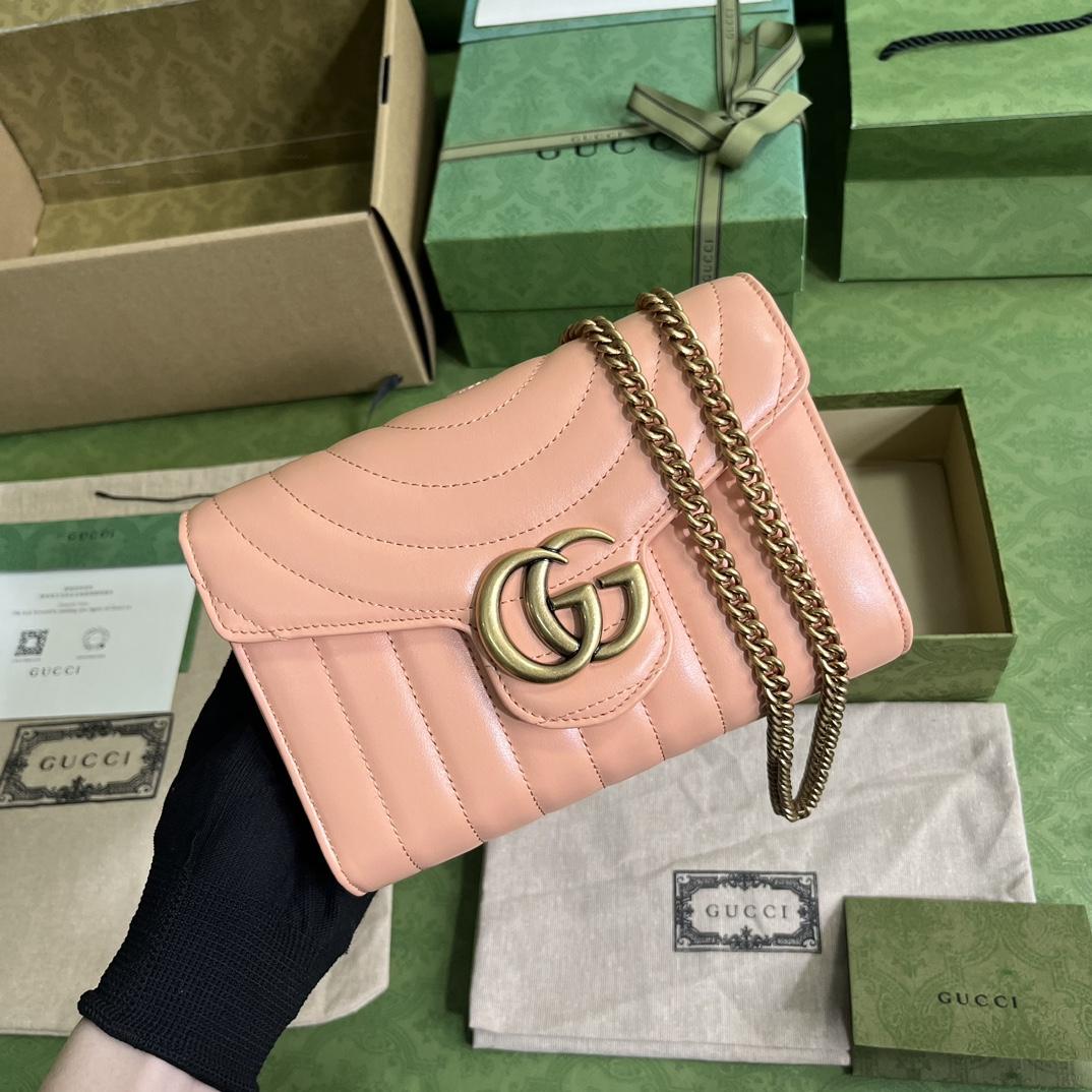 Gucci GG Marmont Matelassé Mini Bag(20-13-6cm)   - EUR FASHION