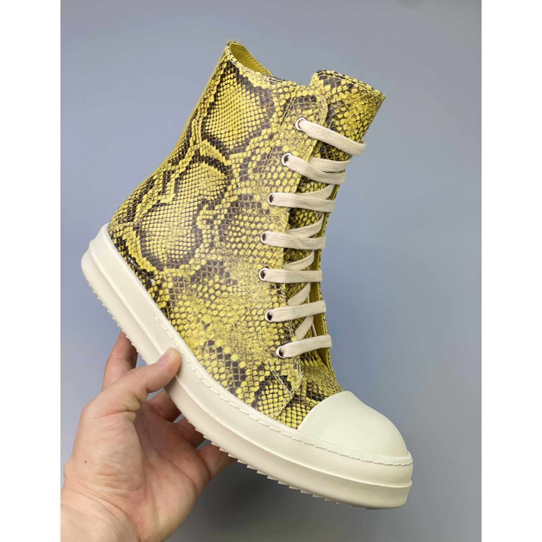 Rick Owens Python Leather Sneakers - EUR FASHION