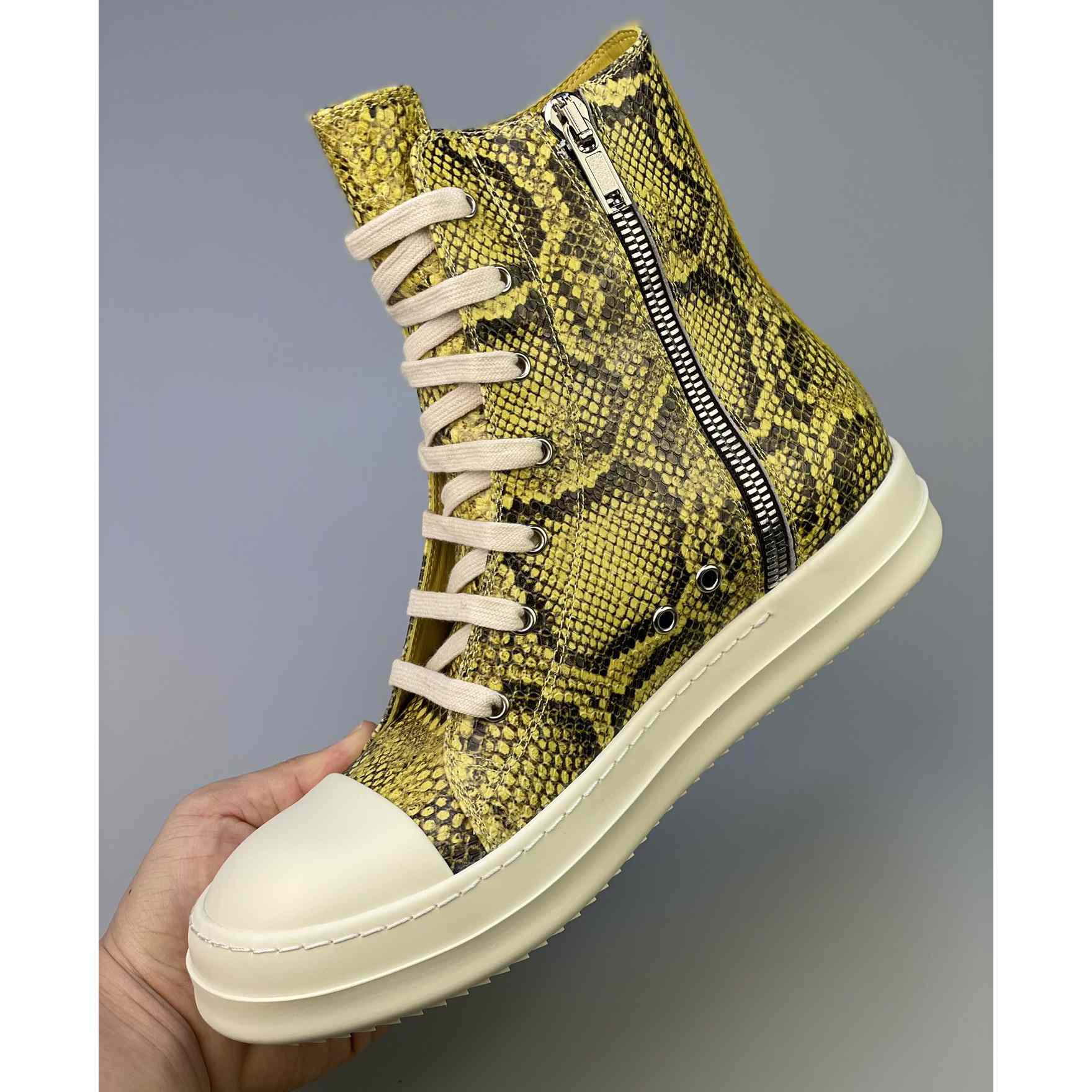 Rick Owens Python Leather Sneakers - EUR FASHION