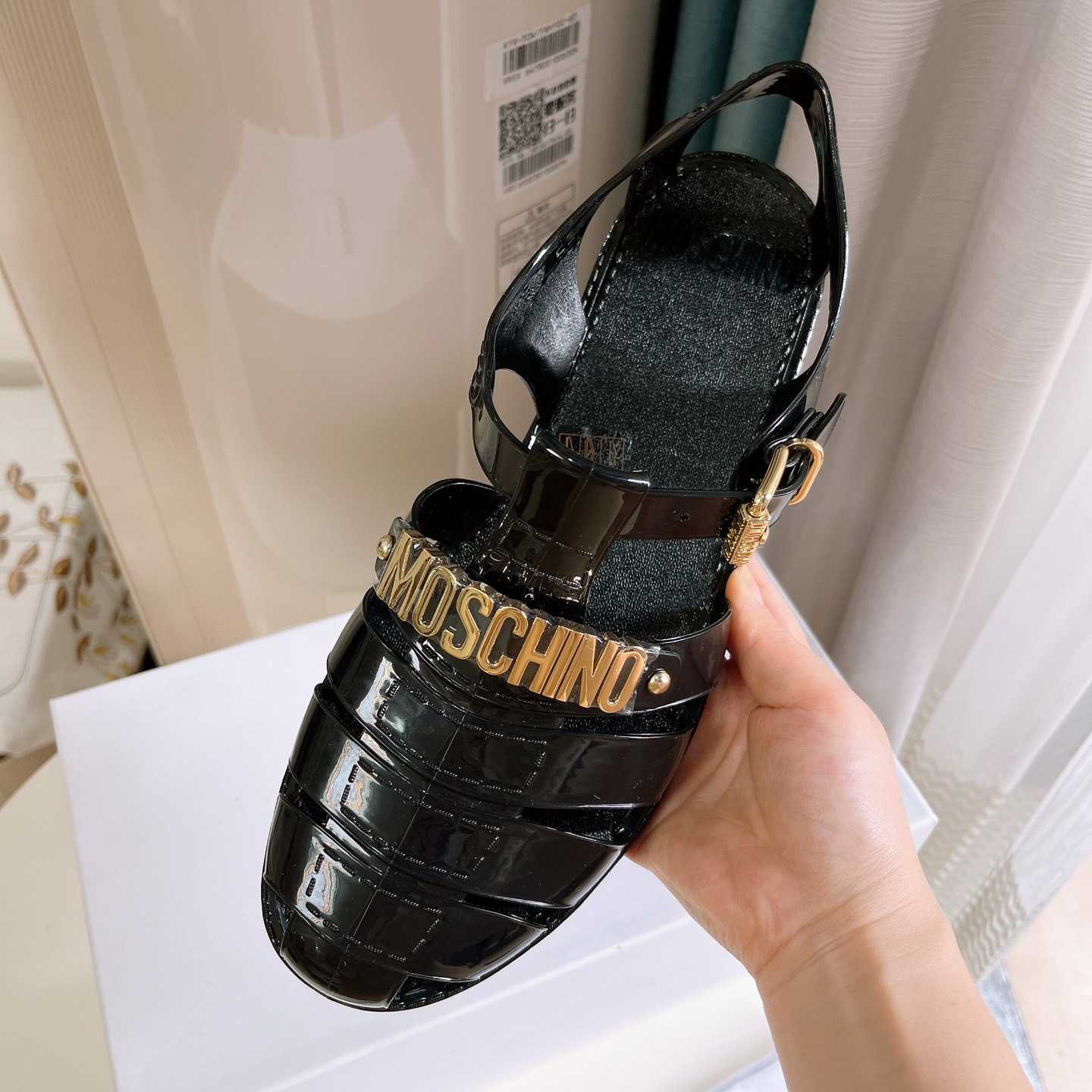 Moschino Logo-plaque Closed-Toe Sandals - EUR FASHION