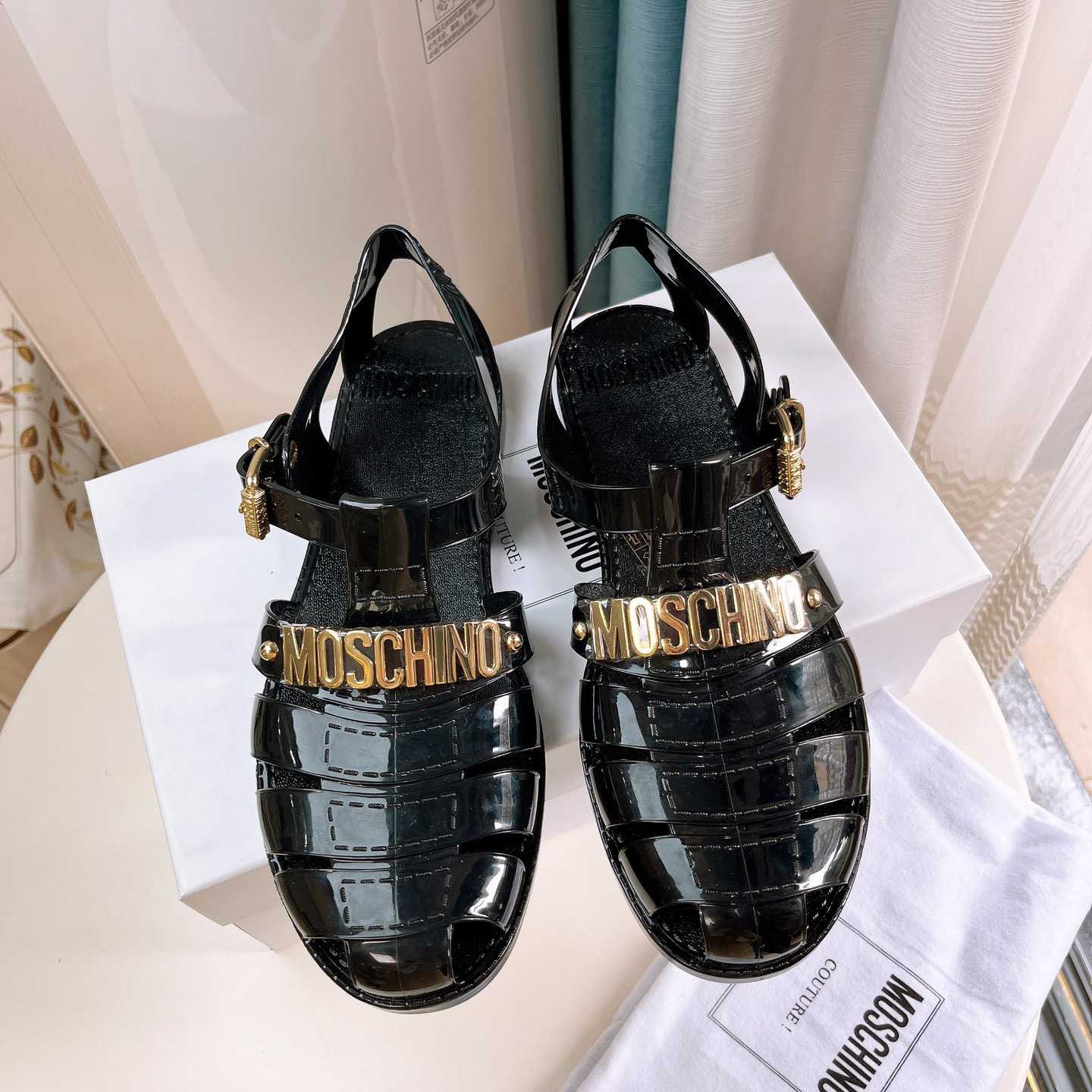 Moschino Logo-plaque Closed-Toe Sandals - EUR FASHION