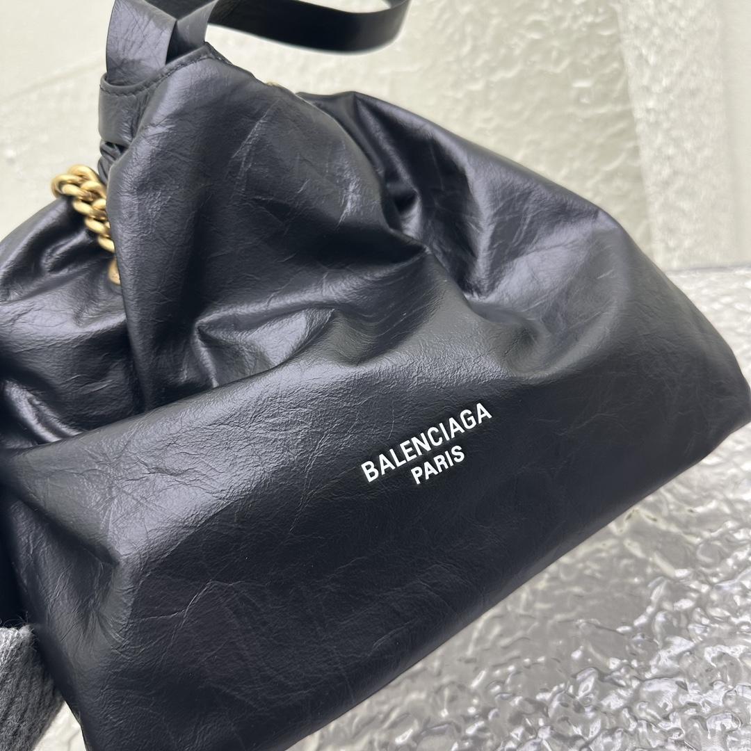 Balenciaga Women's Crush Small Tote Bag In Black - EUR FASHION