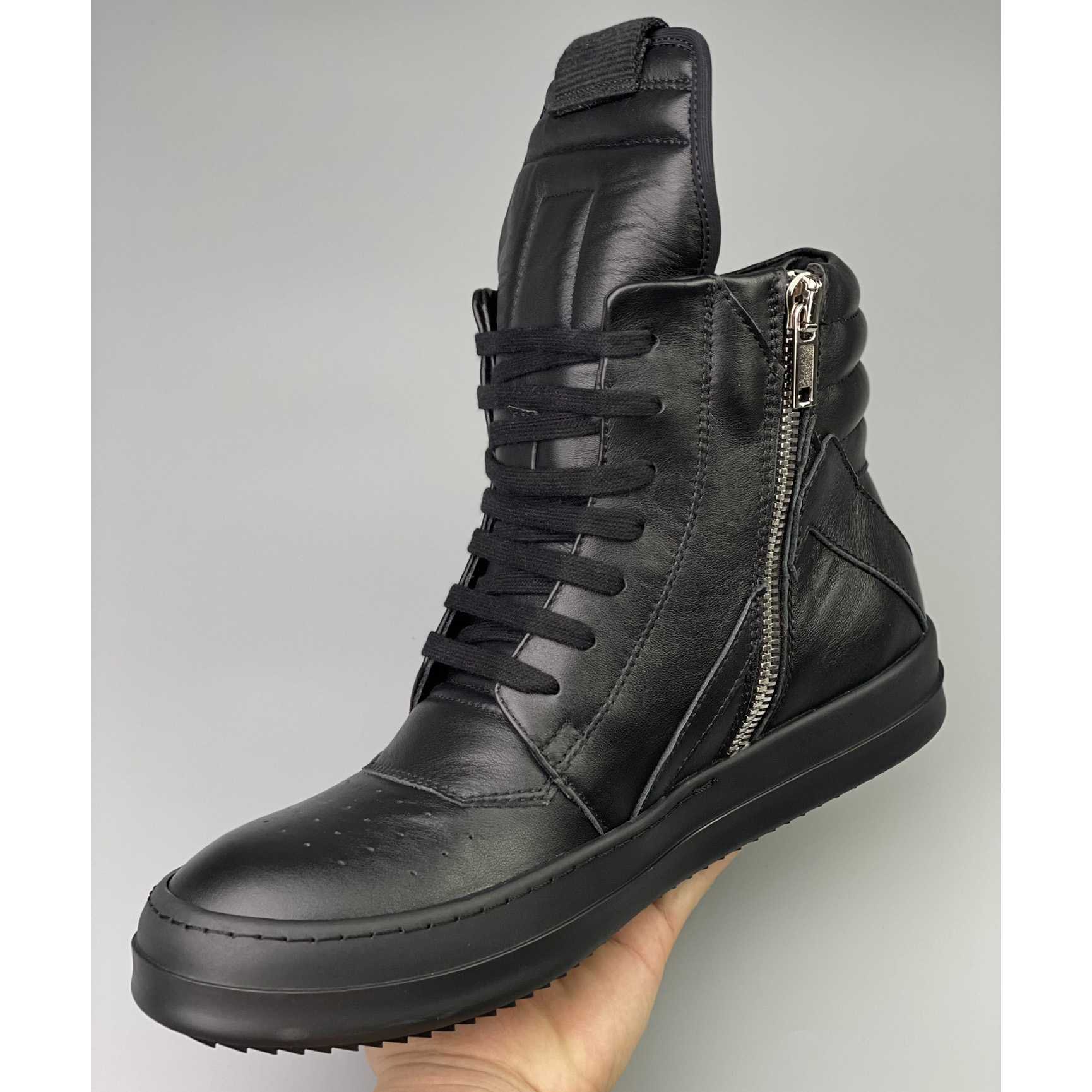 Rick Owens Leather High Top Sneakers - EUR FASHION