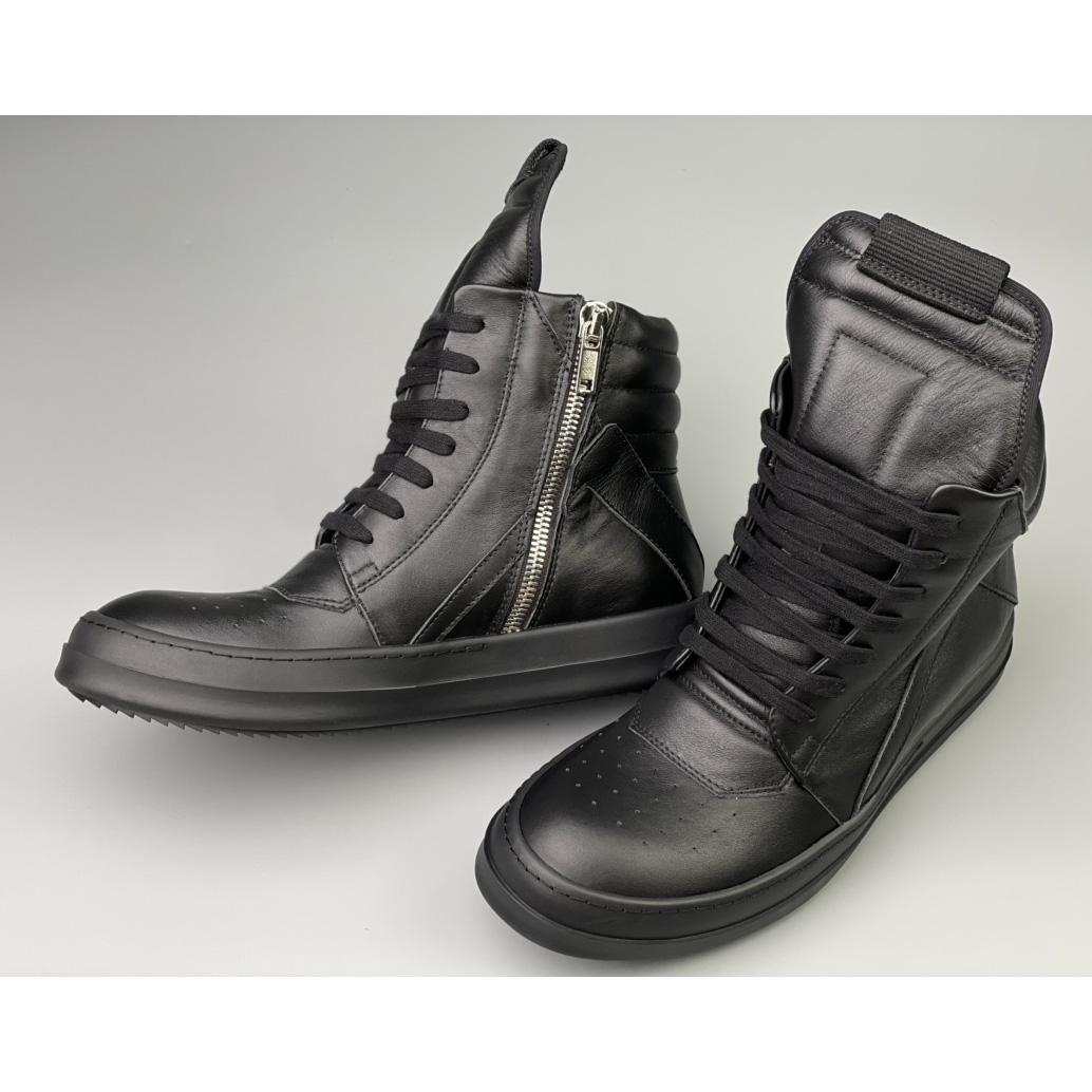 Rick Owens Leather High Top Sneakers - EUR FASHION