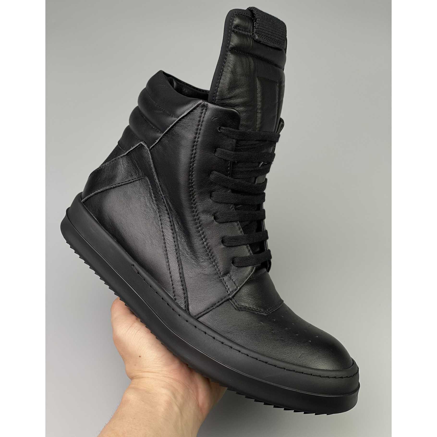 Rick Owens Leather High Top Sneakers - EUR FASHION