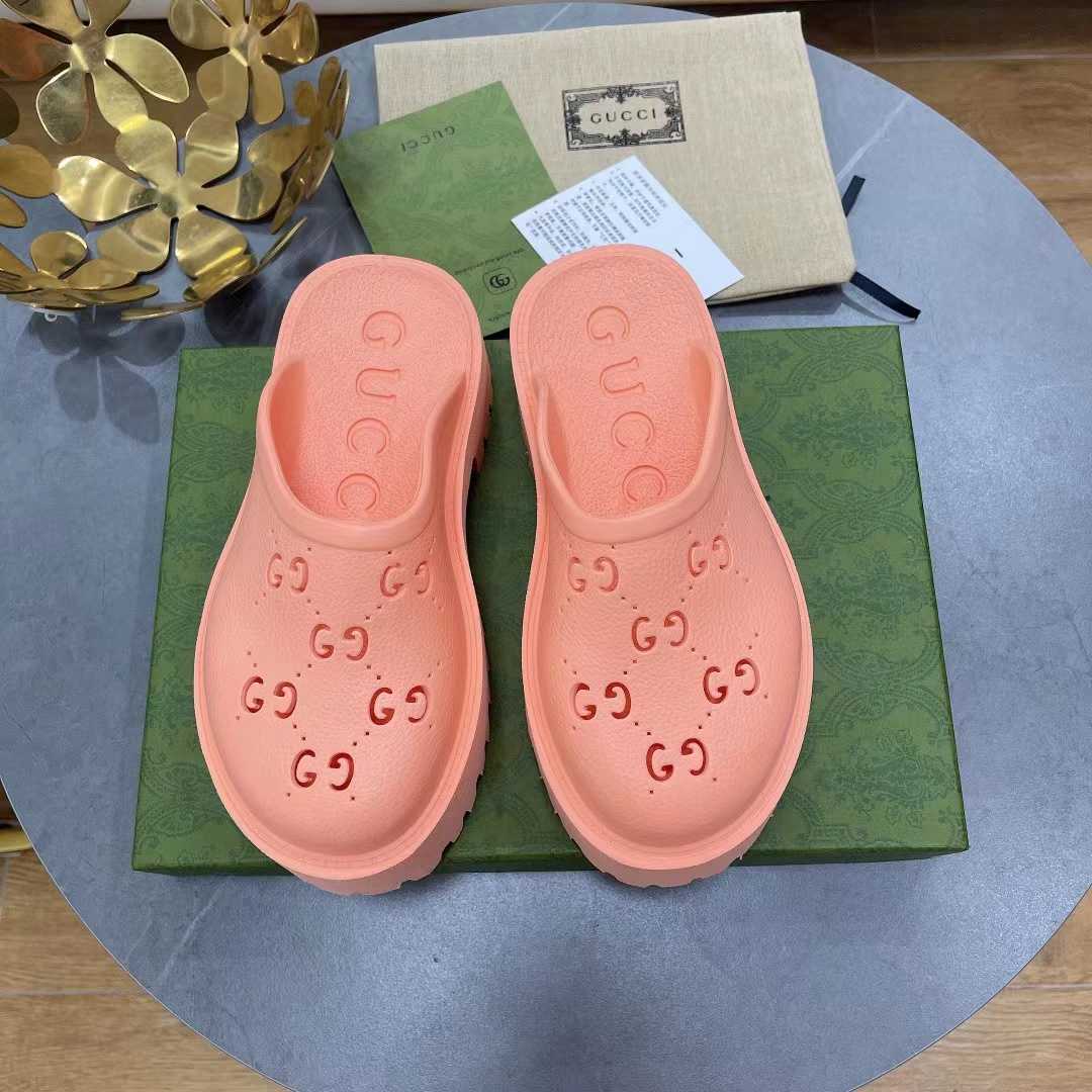 Gucci Pink Rubber Mules - EUR FASHION