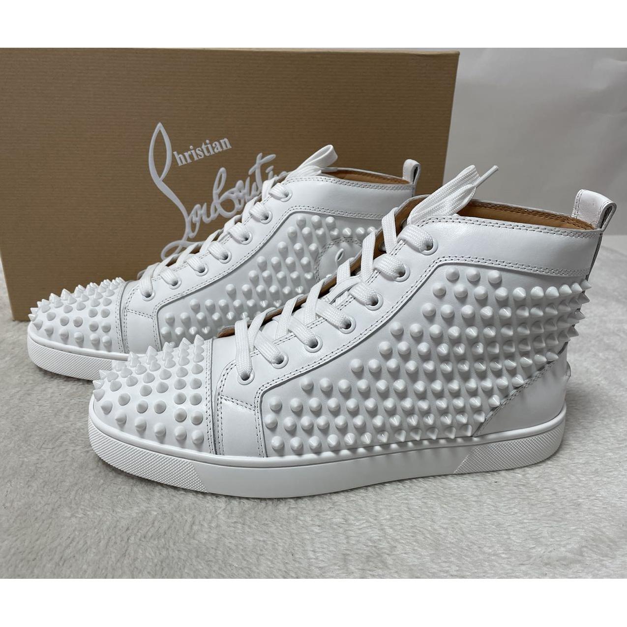 Christian Louboutin Louis Spikes Sneakers - Calf leather And Spikes - White - EUR FASHION