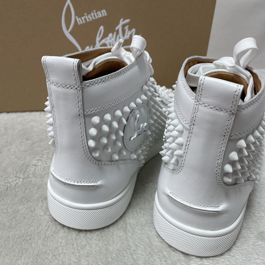 Christian Louboutin Louis Spikes Sneakers - Calf leather And Spikes - White - EUR FASHION