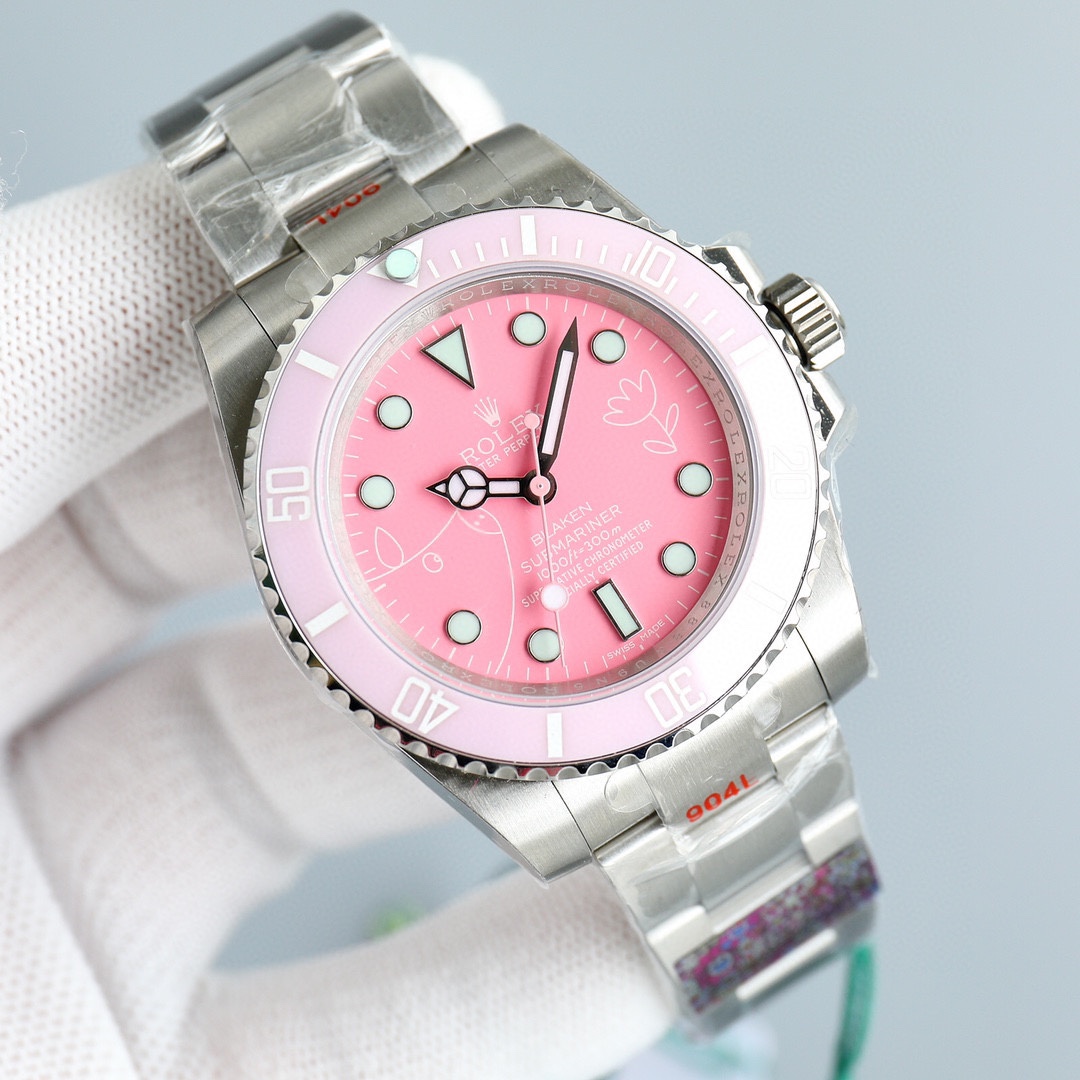 Rolex Submariner Pink Dial Watch - EUR FASHION