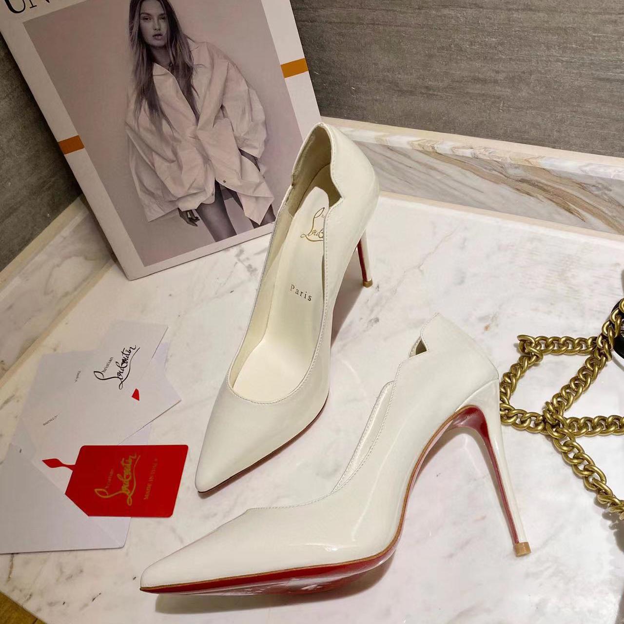 Christian Louboutin White Hot Chick 100mm Heels - EUR FASHION