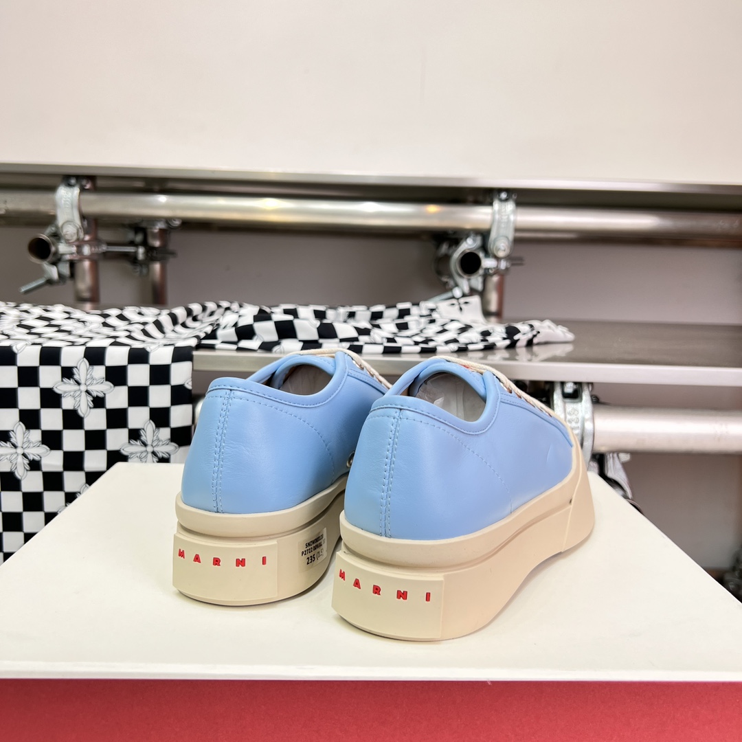 Marni Light blue Nappa Leather Pablo Lace-up Sneaker - EUR FASHION