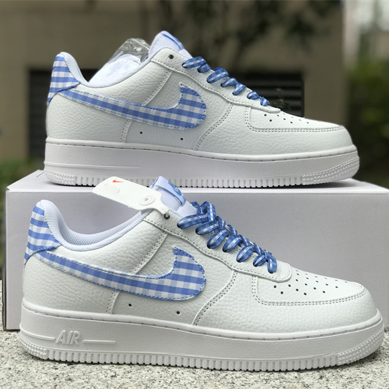 Nike Air Force 1 Low 'Blue Gingham' Sneaker       DZ2784-100 - EUR FASHION