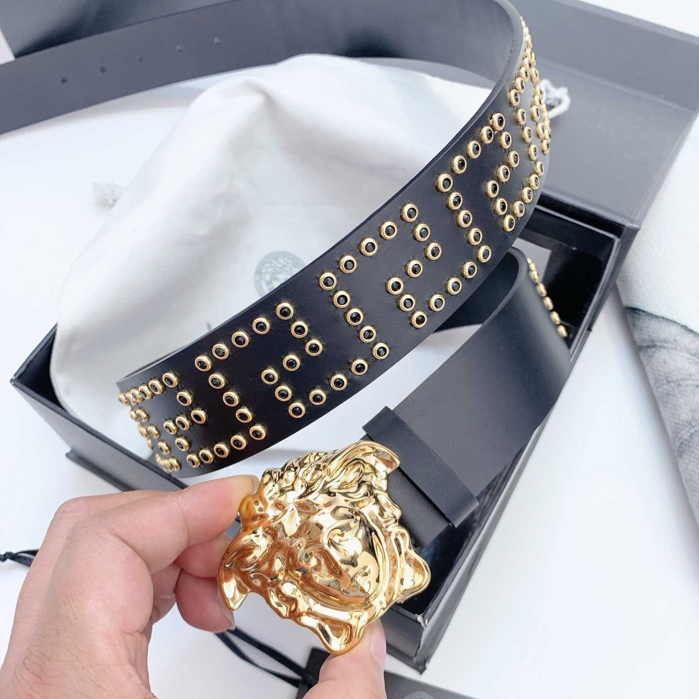 Versace Medusa Leathre Belt    40mm - EUR FASHION