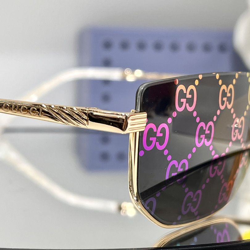 Gucci Rectangle-Frame Gold-Tone Mirrored Sunglasses   GG0627S - EUR FASHION