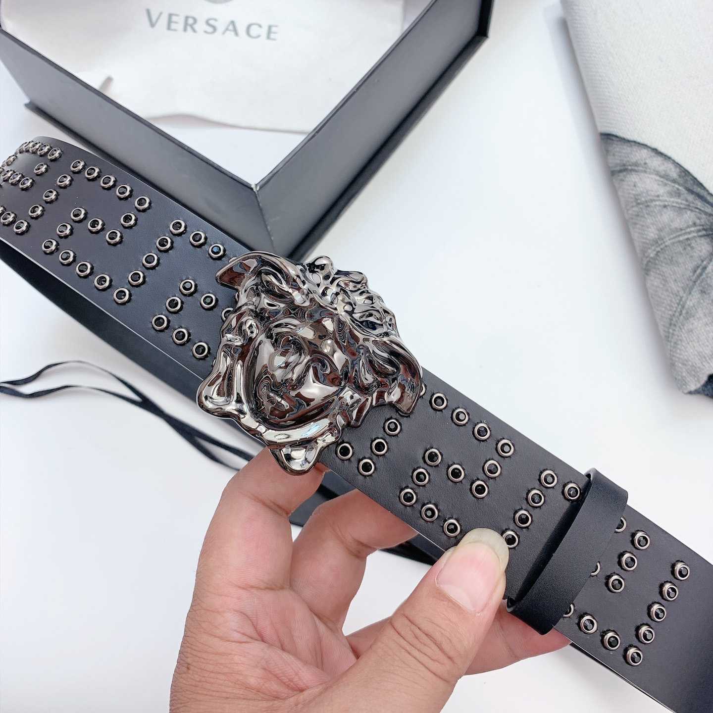 Versace Medusa Leathre Belt    40mm - EUR FASHION