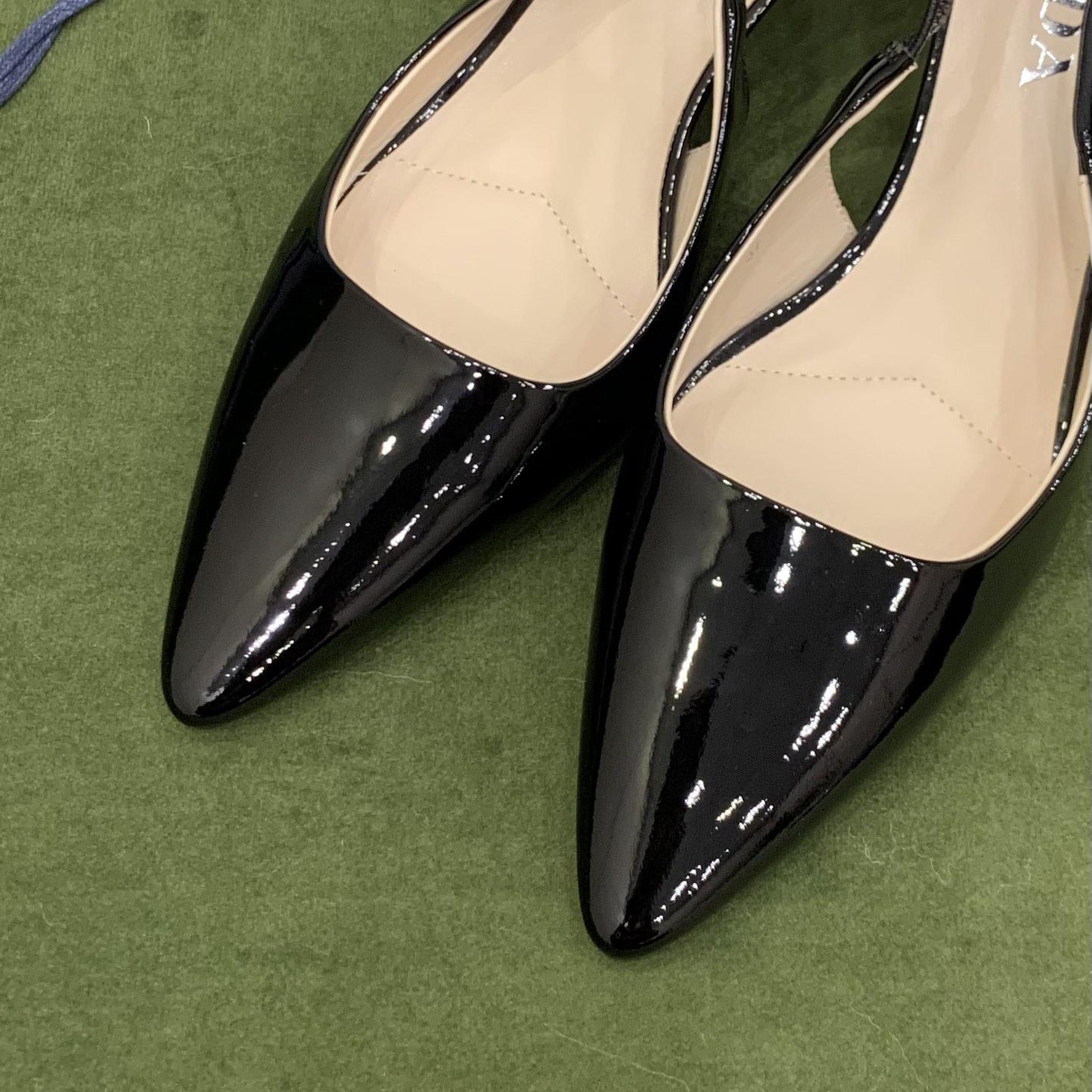 Prada Patent Leather Slingbacks - EUR FASHION